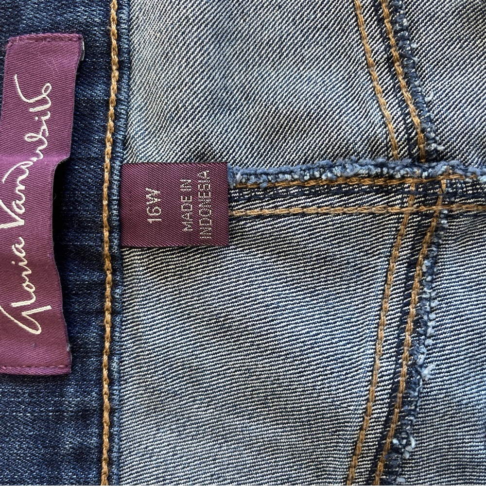 Amanda Lane Supreme Stretch Jeans Women’s Plus Size 16W Short NWT Dark Wash - Picture 10 of 15
